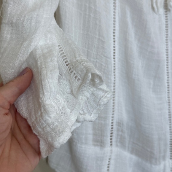 Sundance Artists Dream Blouse Top White Gauzy Sheer Boho Summer Beach Coastal S - Picture 2 of 7